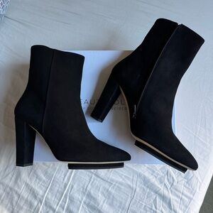 Beautiisoles black suede ankle boots size 41 new made in italy